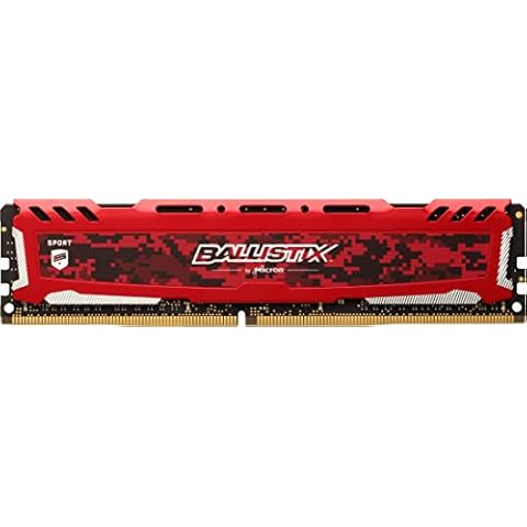 Crucial Ballistix Sport LT 2400 MHz DDR4 DRAM Desktop Gaming Memory Single 8GB CL16 BLS8G4D240FSE (Red) Cover