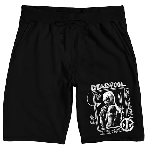 Deadpool Maximum Effort Men's Black Lounge Shorts