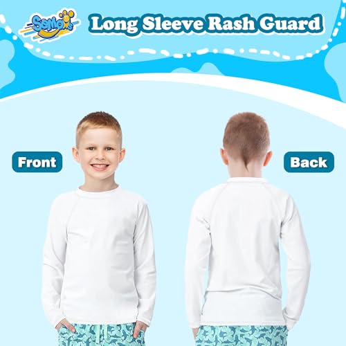 Image of Boys' Rash Guard Long Sleeve UPF 50 Sun Shirts for Toddler Kids Youth Water Swimming Rashguard