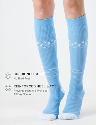 Image of FITRELL 3 Pairs Compression Socks for Women and Men 20-30mmHg-Circulation Support Socks