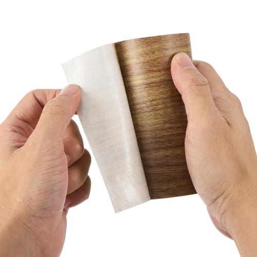 Image of PATIKIL Wood Grain Repair Tape 4.7 inch X15', Self Adhesive Realistic Textured Repair Tape Patch for Floor Door Table Cabinets Desk, Brown Oak