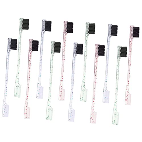 OFFIGAM 12個 ダブルエンドアイブロウブラシ 眉 顔 メイクアップブラシ 小