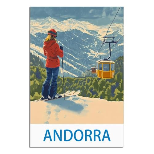 Andorre poster de voyage vintage grand format 60x90cm affiche retro mural