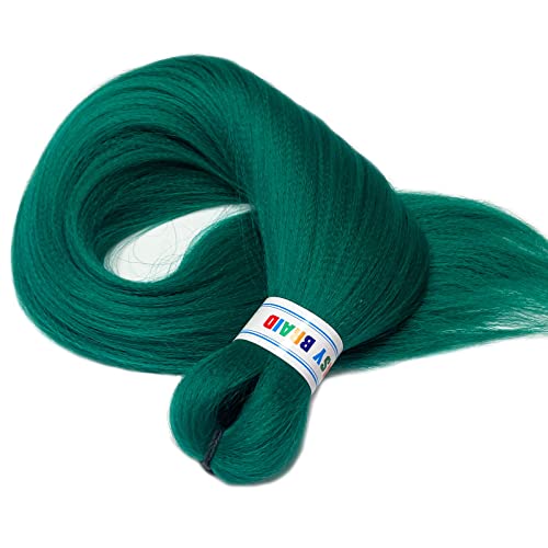 Upruyo Dark Green Braiding Hair Pre Stretched Teal Prestretched Braiding Hair 26 Inch Knotless Kanekalon Colorful Braiding Hair Extensions (Teal-3 Packs) #TOP4