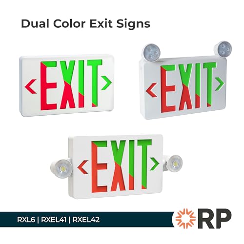 RP Lighting + Fans Turner Dual Color LED Exit Sign - White by RP Lighting - Used condition - Image 6