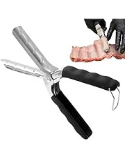 Rib Membrane Removal Tool | Rib Prep Membrane Remover | Stainless Steel BBQ Ribs Skinner | Silver Skin Removal Tools with Ergonomic Handle for Grilling and Cooking