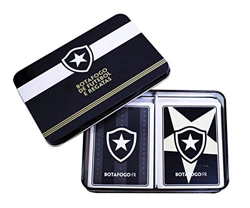 Minas de Presentes Jogo de Cartas Botafogo Oficial com 2 Baralhos na Lata de Metal