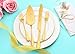 Wedding Cake Knife and Server Set, Gold Cake Cutting Set for Wedding, 4 Pieces Set with Forks for Engagements, Anniversaries, Bride and Groom