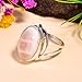 Pink Larimar Ring Natrolite Stone 925 Sterling Silver Handmade Statement Boho Rings Jewelry (9.5)