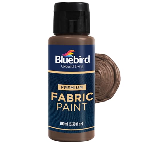 Image of BLUEBIRD Fabric Paint, Vandyke Brown, 3.4 Fl Oz, Permanent Fabric Paints for Clothes, Furniture Upholstery