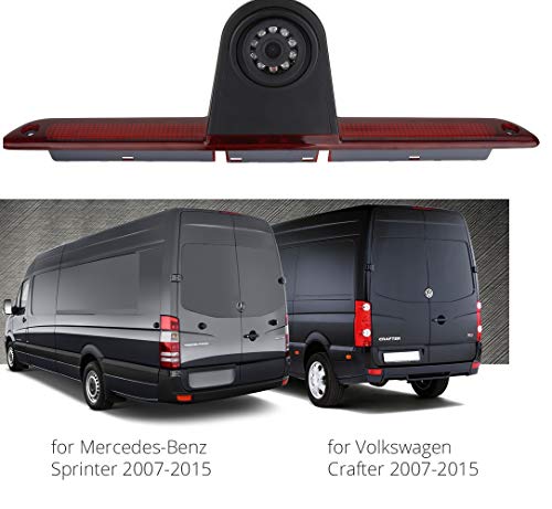 Replacement 3rd Brake Light Backup Camera + 7.0 Inch Self Standing TFT Monitor for Transporter MB Mercedes Sprinter W906 2007-2018/VW Crafter Truck Vans 2007-2016 - Thumbnail 2