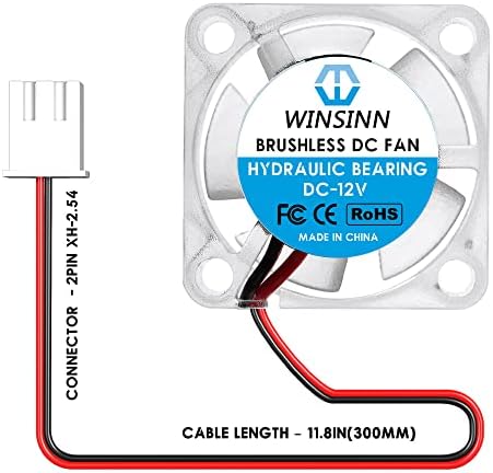WINSINN 25mm Color LED Fan 12V Hydraulic Bearing Brushless 2510 25x10mm - High Speed (Pack of 4Pcs)
