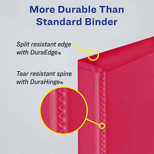 Avery Heavy-Duty View 3 Ring Binders, 1.5" One Touch Ezd Rings, 400-Sheet Capacity, Red, 4 Pack (17706) #TOP3
