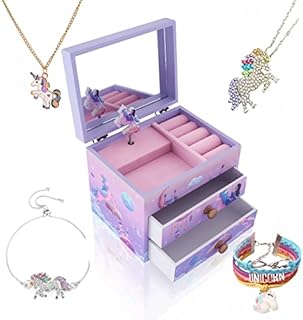 Girls Musical Jewelry Box Toys Gifts with Unicorn Jewelry Sets - Princess1