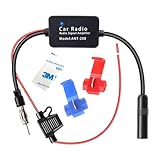 Sylvil 12V Car Antenna Booster, Universal Auto Radio Aerial Antenna Signal Reception Amplifier, Amplify Signal & Reduce Noise AM FM for Stereo Audio Radio Media, Car Accessories