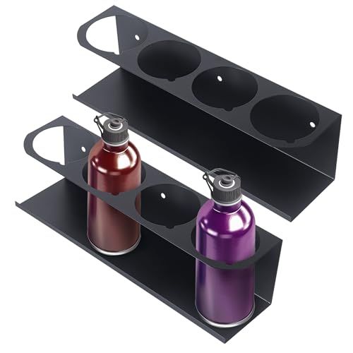 2 Pack Spray Can Holder Organizer For Garage And Workspace,Black Wall-Mounted Steel Aerosol Can Holder,Spray Paint Can Holder With Mounting Accessories Included(4 Cans)