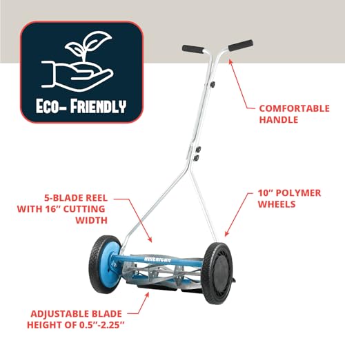 Image of American Lawn Mower 1415-16SK2 16-Inch 5-Blade Reel Mower with Sharpener