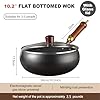UMETRE Carbon Steel Wok, Non-Stick Stir-Fry Pan with Glass Lid, Cooking Applications Such as Pan-Frying, Stir-Frying, Steaming, and Outdoor Camping, Compatible with All Stovetop Type (10.2 INCH) #1
