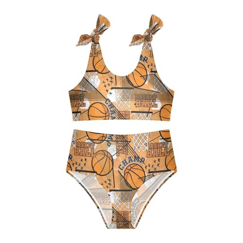 Wusikd Sport Basketball Girls Swimsuits Two Piece Swimwear Bikini Set for for Girls Size 11-12T3