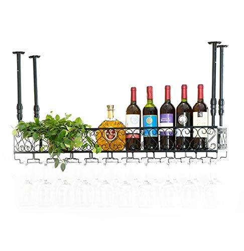 Soporte de hierro para copas y botellas de vino 100×30cm miniatura 1