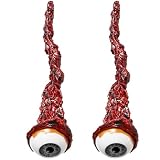 Hanaive 2 Pcs Fake Eyeballs Ripped Out Eyeball Prop Movie Props Hand Made Quality Realistic Ripped Out Eyes Party Favors for Halloween Trick or Treat Party (Grey)
