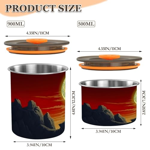 Lata hermética de acero inoxidable para café 900 ml miniatura 2