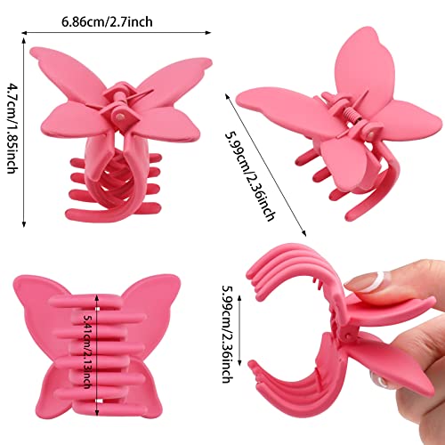 Hair Claw Clips 12 Pcs Butterfly Hair Clips 2.7Inch Medium Non Slip Cute Matte Hair Claw Clip For Thin Hair Curly Hair Updo Hair Clips Strong Hold Spring Summer Hair Jaw Clamps Clips For Women And Girls #TOP1