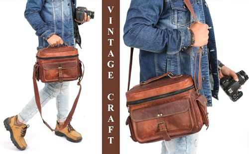 Leather Messenger Bag for Camera