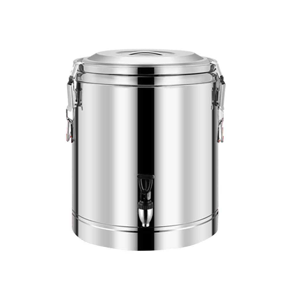 MYUYEE 15-70L Double-Walled Beverage Dispenser Stainless Steel Heat Insulation Barrel, Large Capacity Commercial Insulated Bucket With A Single Faucet,Stainless Steel Bucket (10L)