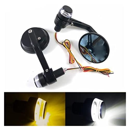 Espejos de manillar 22mm con intermitentes para moto Honda y Yamaha 4