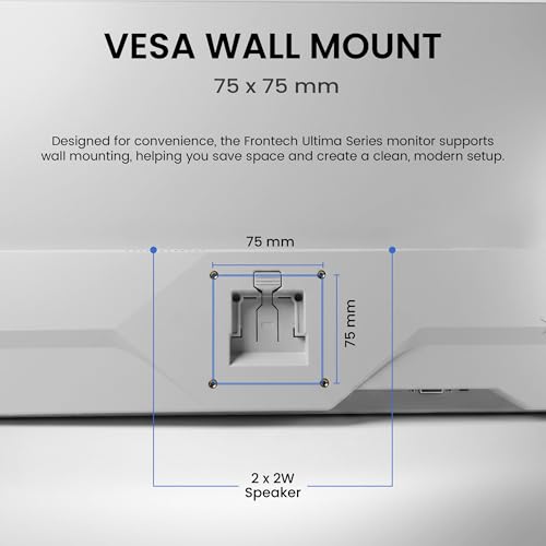 Image of FRONTECH Ultima Series 24.5 Inch LED Monitor, Refresh Rate 100Hz, IPS Panel, Full HD 1080p, Bezel Less Design, HDMI & VGA Ports (MON-0087, White)