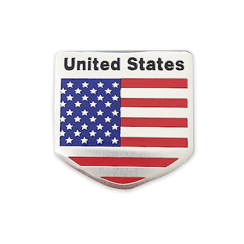 Image of American Flag Sticker Decal USA US Flags Aluminium Small Flag Car Stickers Emblem The United States Bumper Stickers Logo for Vehicle Car Decals for Trucks Motorcycle Badge1.97 (American)