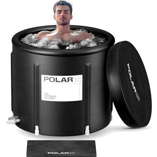 Image of Premium Portable Ice Bath Tub for Athletes - 125-Gallon Cold Plunge Pool with Easy Drainage System - Durable PVC, Foam, and Nylon Layers - Tear-Resistant and Waterproof for Muscle Recovery