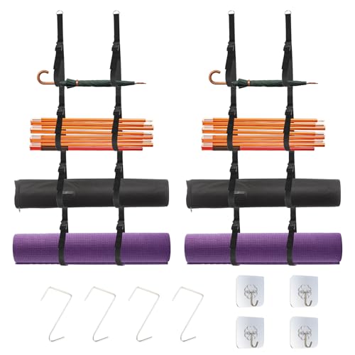 Wiiyita Camping Chair Wall Storage for Garage Wall Storage Rack Mounted Organizer System with Quick Release Buckles Space-Saving Garage Storage Hooks for Tents Umbrella Yoga Mats