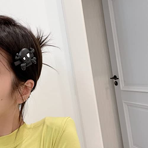 Halloween Skull Hair Clips Skeleton Hair Barrettes Clips Halloween Goth Hair Pin Bhwh03 (White-Black) #TOP6