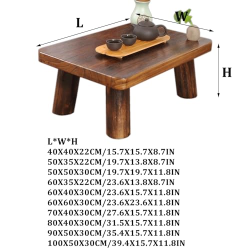 Table de balcon en bois massif table basse de salon basse sur pied 100cm - 4