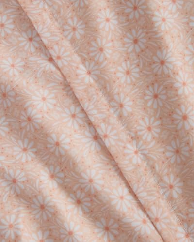 Image of Duvet Cover King Size Set - Extra Soft Floral Duvet Cover 104 x 90 with 2 Pillow Shams - Comfy, Cozy, Breathable Floral Bedding Set - Hotel Luxury & Fade Free w / Zipper Closures and Ties - Pink Daisy