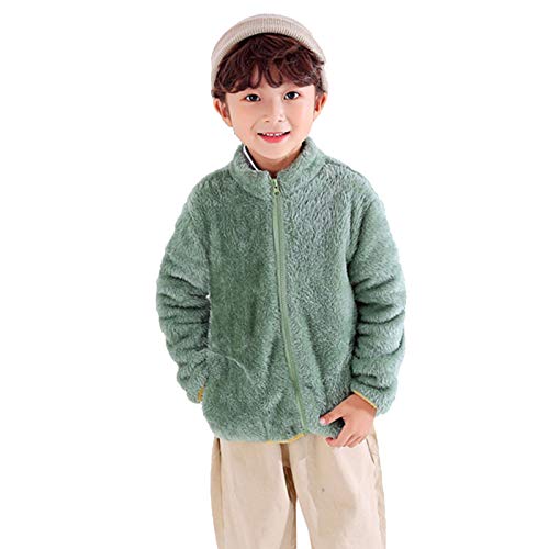 YYTA Para niñas de 13 años niños bebé caliente niñas niños franela invierno forro polar chaquetas sudadera abrigos gruesos ropa vintage mujer, verde, 2-3 Años Cover