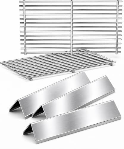 7635 7637 Grill Parts for Weber Spirit E210 E220 S210 S215 Spirit 200 & GS4 Spirit II E210 Spirit II E220 Series with Front Control Stainless Steel 15.3 Flavorizer Bars & SUS304 17.5 Grates