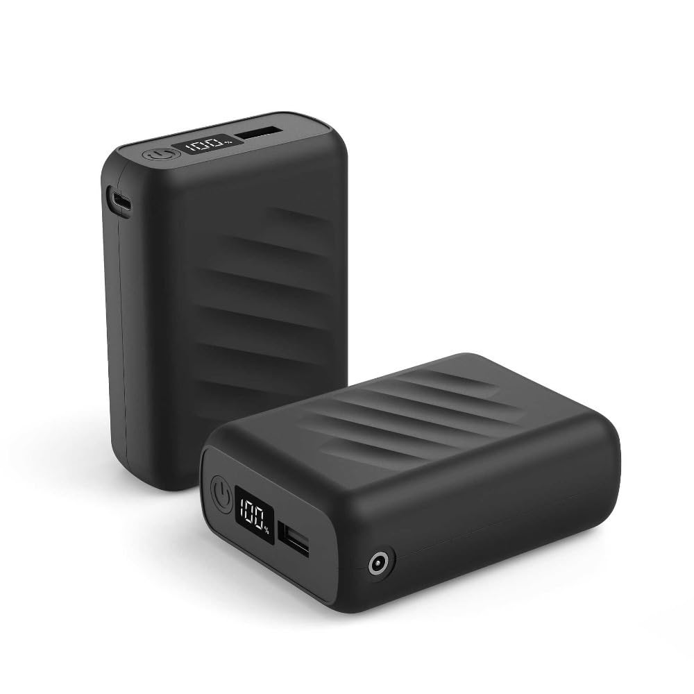 Mini Power Bank compatto, 20000 mAh, nero, con display a LED, caricatore tascabile portatile, 92 x 68,5 x 33 mm