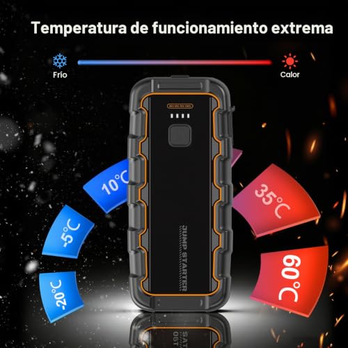 Miniatura 4 de Arrancador de Batería de Coche 7000A, para Gas 8.0L/Diésel 6.0L, 12V Arrancador de Coche Portátil con Carga Rápida USB y Pinzas para Batería, Funciona en Frío Extremo, para Auto, Moto, Bote, Camping