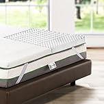 Bedshire Topper Matrimoniale 160x190 Materasso Correttore in Memory Foam HD Alto 6 cm Ortopedico per Mal di Schiena, Fresco e Traspirante, con Rivestimento Sfoderabile Futon Made in Italy 100%