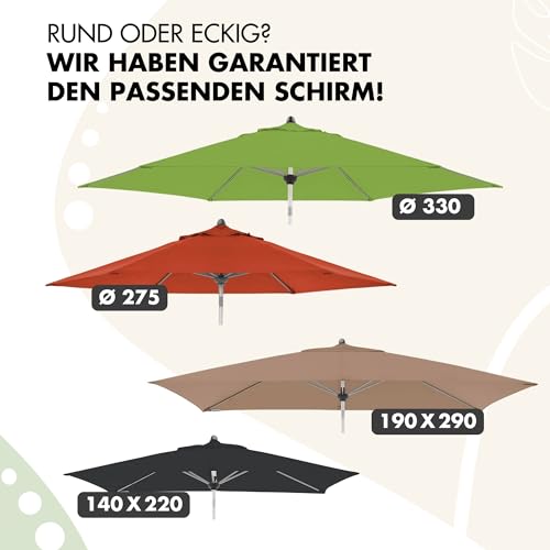 Doppler Sonnenschirm SL-AZ Auto für Garten und Balkon 190×290 cm