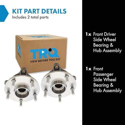 Image of TRQ Front Left and Right Wheel Bearing and Hub Assembly Set 2 Piece Compatible with 13-20 Lexus GS350 AWD 06-15 IS250 AWD 15-19 IS350 2020 IS350 18-19 IS300 V6 3.5L 20-22 RC300 V6 3.5L