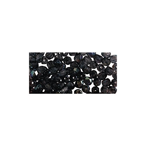 Rayher 14202850 Glass Cut Beads, 3 mm, Iridescent Box of 100, Onyx, 3mm ø - Image 3