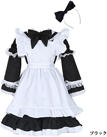 Amazon Co Jp Y キッズコスプレ メイド服 ワンピース 90 100cm ブラック ホビー 通販