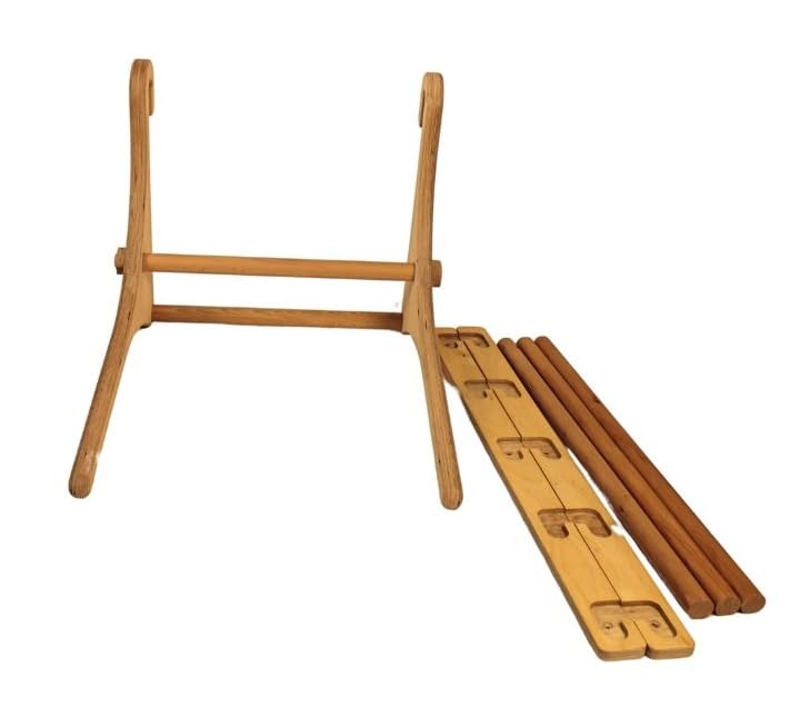 Set completo di attrezzi ginnici in legno resistenti: barra stabile per dip e barra per trazioni fino a 100 cm - 5 livelli di regolazione dell'altezza per il telaio della porta.