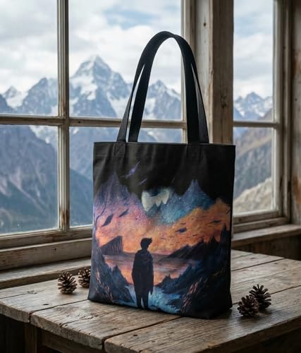 Image of Canvas Tote Bag with Zipper for Women| Inside Pocket | Cotton College Shoulder Bag | Stylish Travel Sling & Handbag for Daily Use | Cotton Canvas Fabric