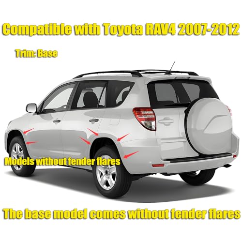 Image of Mud Flaps Splash Guard Compatible with Toyota RAV4 Base 2007-2012 | Models without Fender Flares, Front Rear Mud Guards Set of 4, Black