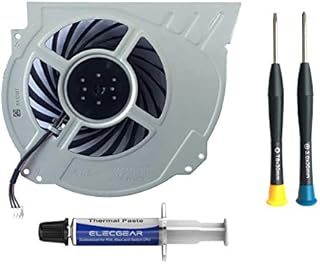 ElecGear Replacement Internal Cooling Fan for PS4 Pro CUH-7xxx – CPU Heatsink Cooler, Playstation Thermal Compound Paste, TR8 Torx Security, PH0 Screwdriver Repair Teardown Tool Kit for PS4 Pro
